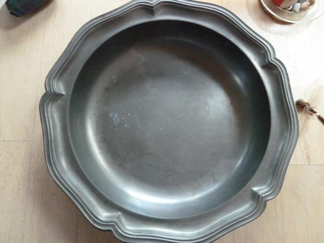 Bord TIN, mooi groot met merkje, Antiek en Kunst, Antiek | Tin, Verzenden