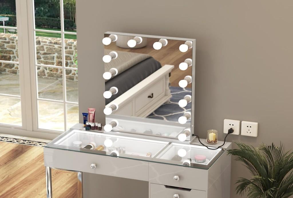 Vanitii Hollywood Spiegel 80x65 cm, Huis en Inrichting, Woonaccessoires | Spiegels, Ophalen, Nieuw, 75 tot 100 cm, Minder dan 100 cm