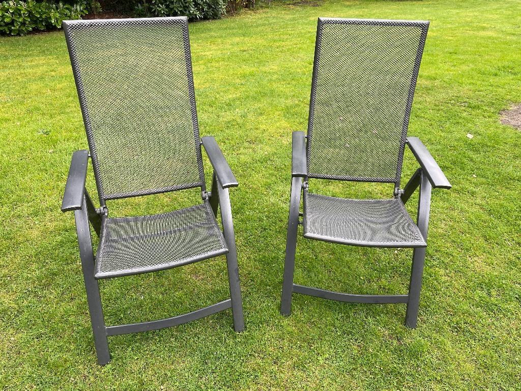 D967 Metalen meerstanden Verstelbare Tuinstoelen Stoelen, Tuin en Terras, Ophalen, Gebruikt, Metaal, Verstelbaar