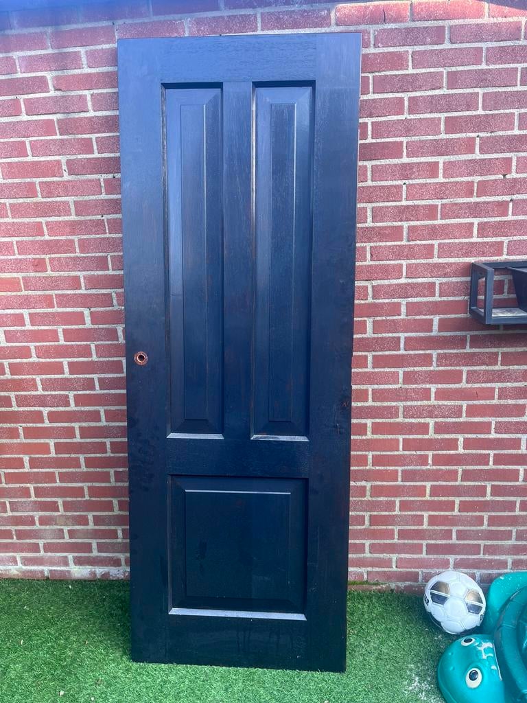 Hardhouten deur, Doe-het-zelf en Verbouw, Deuren en Horren, Ophalen, Zo goed als nieuw, Buitendeur, 200 tot 215 cm