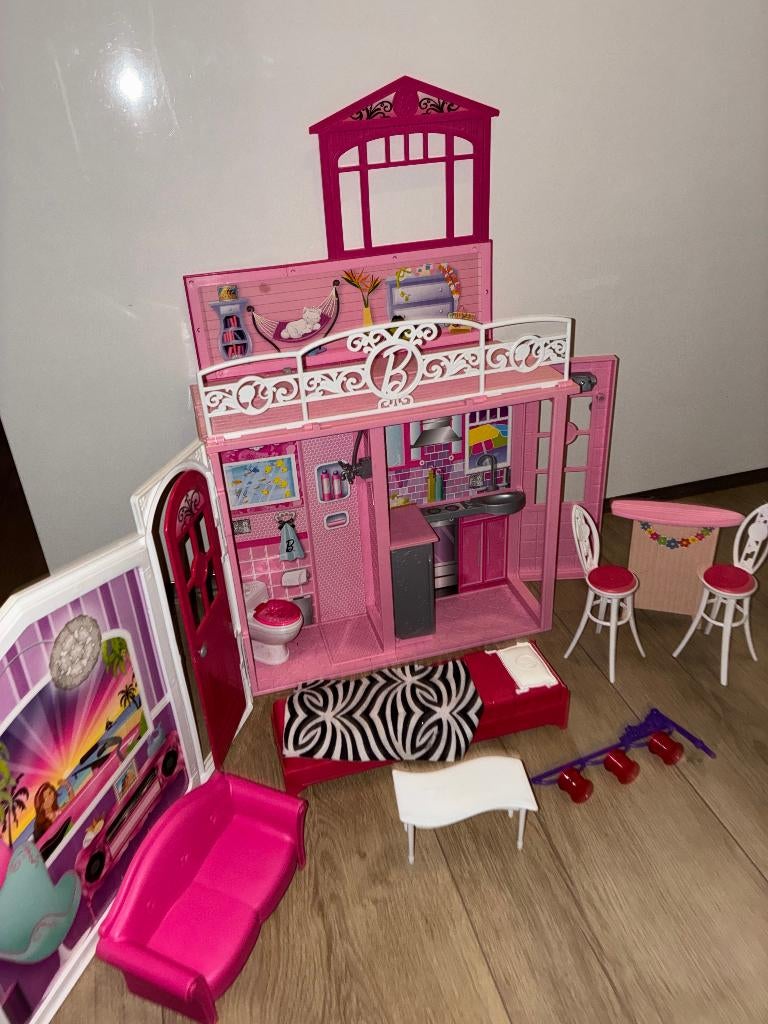 Vintage barbie huis, Ophalen of Verzenden, Gebruikt