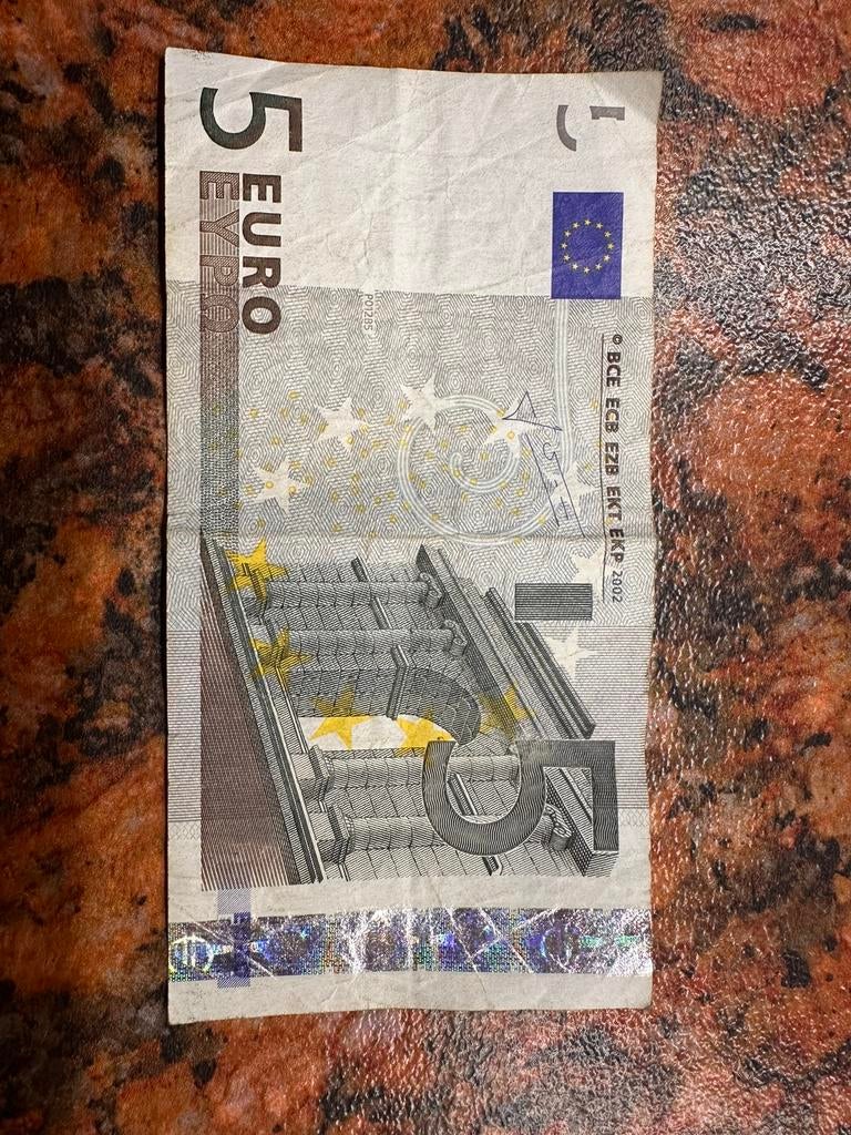 5 euro bankbiljet geproduceerd in 2002, Ophalen of Verzenden, Overige landen