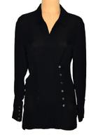 BLK DNM blouse, transparante blousetop, tuniek, zwart, Mt. S, Verzenden, Zwart, Zo goed als nieuw, Maat 36 (S)