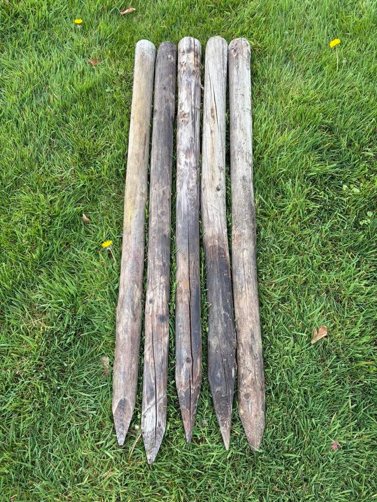 Weidepalen 140x7,5mm - partij van 70 palen, Tuin en Terras, Palen, Balken en Planken, Ophalen, Zo goed als nieuw, Minder dan 180 cm