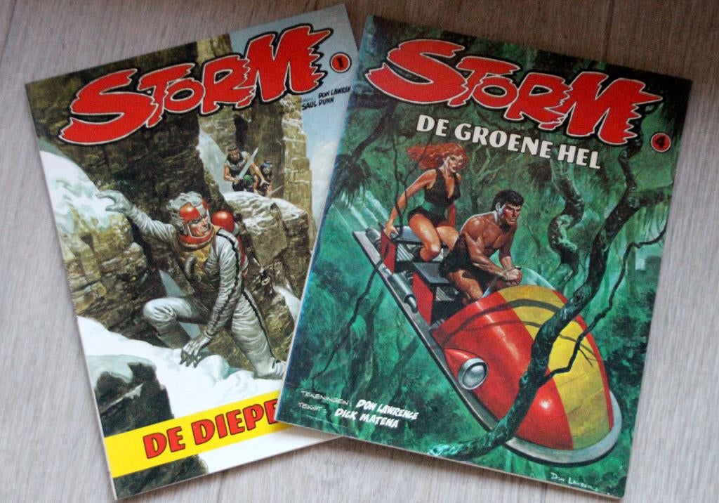 2 strips Storm Don Lawrence - Matena groene hel diepe wereld, Boeken, Strips | Comics, Gelezen, Verzenden, Europa, Meerdere comics