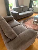 Net Bankstel, 2 en 2,5 sits taupe kleur, Ophalen, Gebruikt, Minder dan 75 cm, Rechte bank