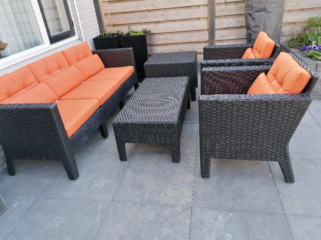 Borek loungeset, Tuin en Terras, Tuinsets en Loungesets, Ophalen, 5 zitplaatsen, Kunststof, Gebruikt