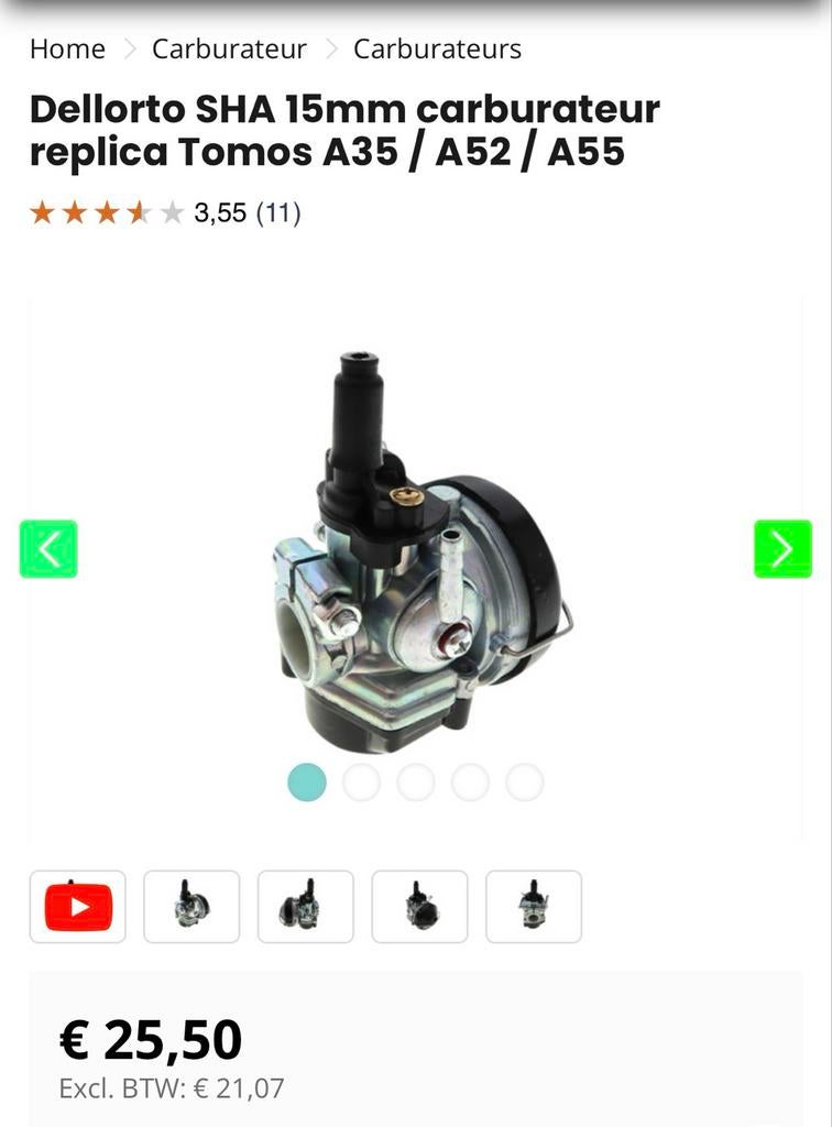 Carburateur Tomos 65cc, Ophalen of Verzenden, Nieuw, Carburateur, Tomos
