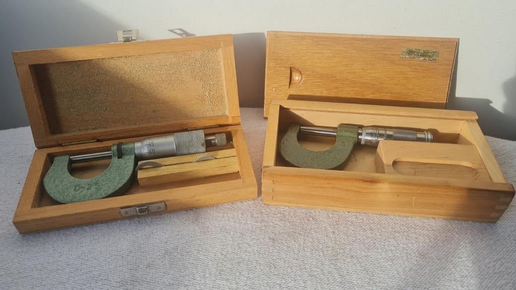 Vintage micrometer 0-25 mm, Antiek en Kunst, Ophalen of Verzenden