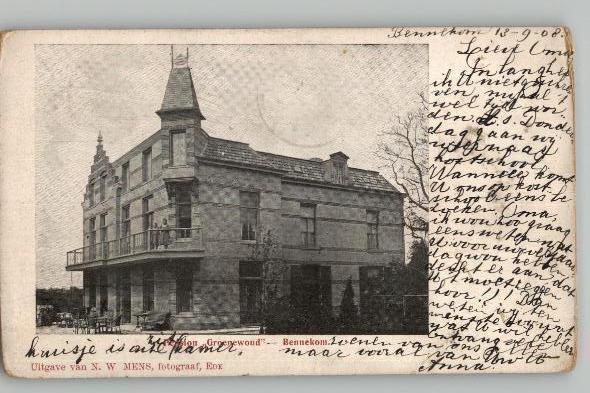 Bennekom Pension Groenewoud st 1908 Kaart 1901, Verzamelen, Ansichtkaarten | Nederland, Gelopen, Gelderland, Voor 1920, Verzenden