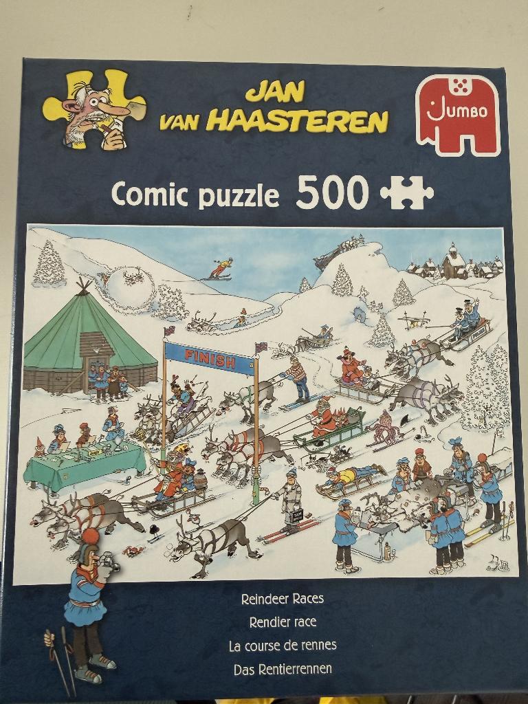 Jan van Haasteren Rendier race 500 stukjes, Ophalen of Verzenden, 500 t/m 1500 stukjes, Zo goed als nieuw, Legpuzzel