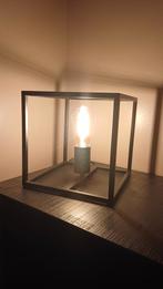 Industriële tafellamp zwart metaal 22x22cm, Huis en Inrichting, Lampen | Tafellampen, Ophalen, Zo goed als nieuw, Metaal, Minder dan 50 cm