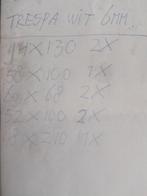 Trespa platen wit 6mm div.afmetingen., Doe-het-zelf en Verbouw, Platen en Panelen, Ophalen of Verzenden, HPL