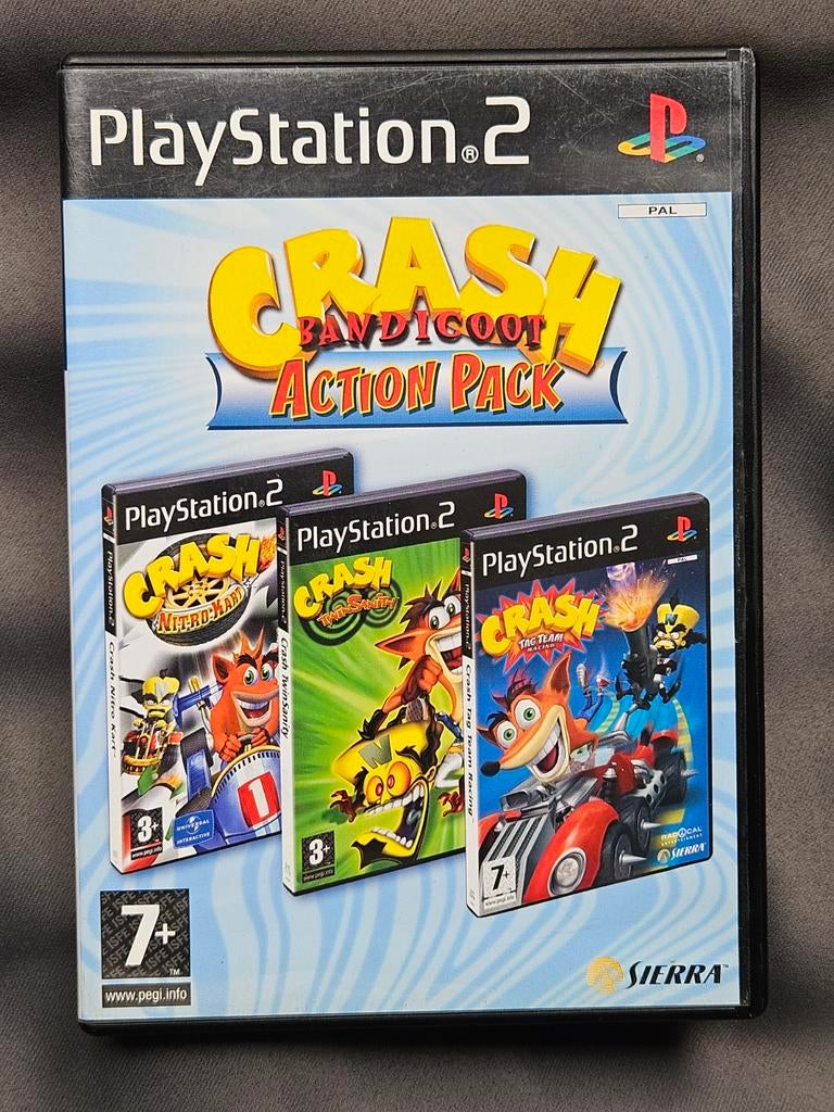 Crash Bandicoot Action Pack - 3 Games PS2, Spelcomputers en Games, Games | Sony PlayStation 2, Avontuur en Actie, 1 speler, Eén computer