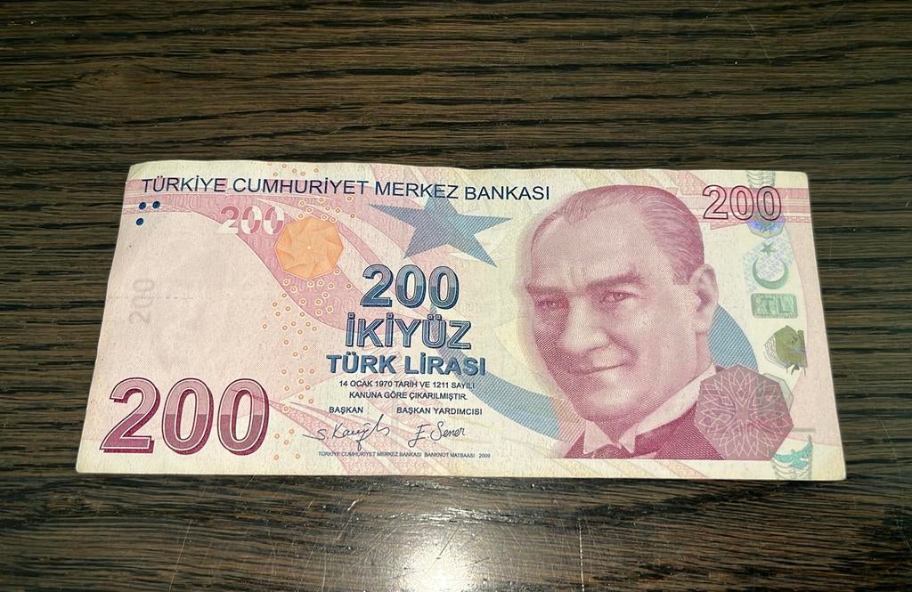 200 Lira Turks brief geld Turkije 1970, Ophalen of Verzenden, Overige landen
