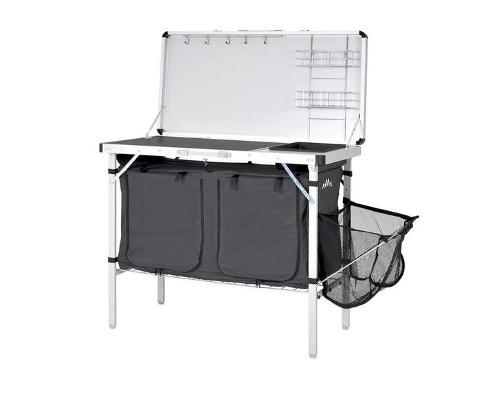 Complete Campingset: Keuken, Eettafel & Kastje - Goede Staat, Caravans en Kamperen, Kampeermeubelen, Gebruikt, Campingkast, Ophalen