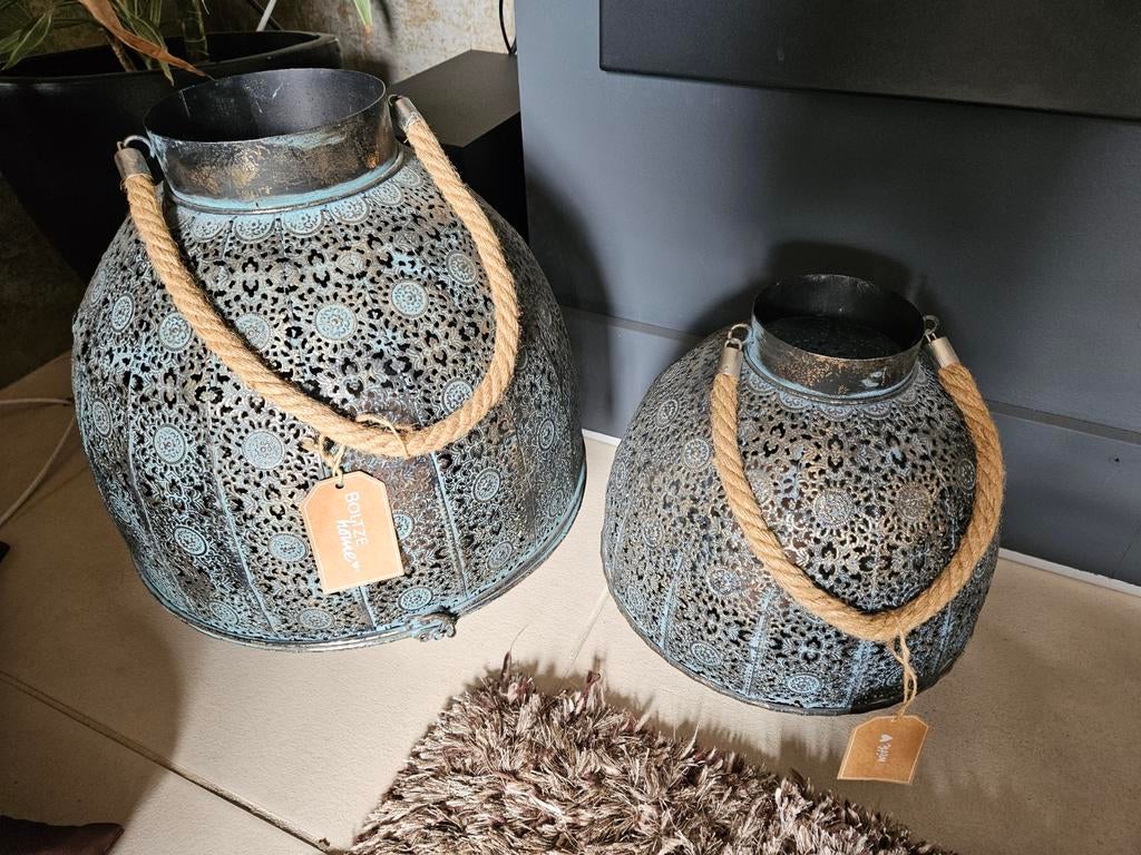 Oosterse windlichten ibiza stijl, Ophalen, Zo goed als nieuw, Overige materialen, Minder dan 25 cm
