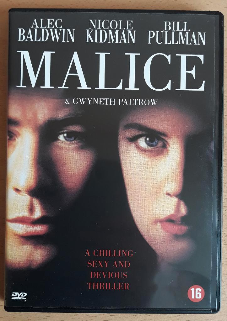 Malice (1993) Alec Baldwin, Nicole Kidman, Cd's en Dvd's, Dvd's | Thrillers en Misdaad, Zo goed als nieuw, Overige genres, Vanaf 16 jaar