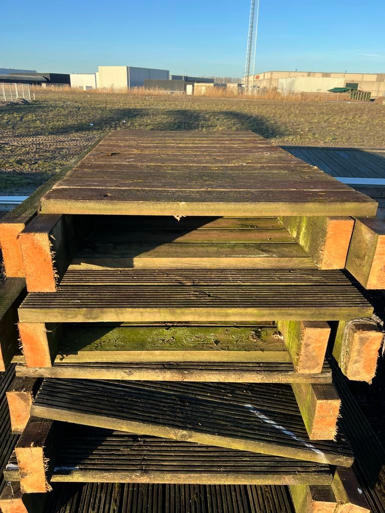 Vlonderdelen 110cm breed, 200cm lang, Ophalen of Verzenden, Gebruikt, Hout