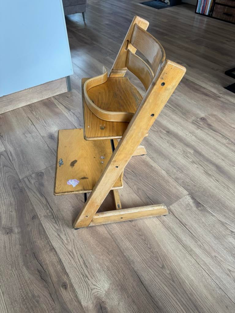 Stokke Tripp Trapp kinderstoel (hout), Ophalen, Gebruikt, Meegroeistoel, Aanschuifbaar
