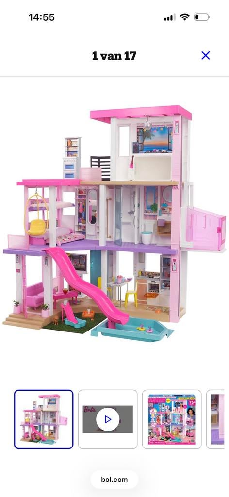 Barbie dreamhouse + poppen & accessoires, Ophalen, Zo goed als nieuw, Toebehoren