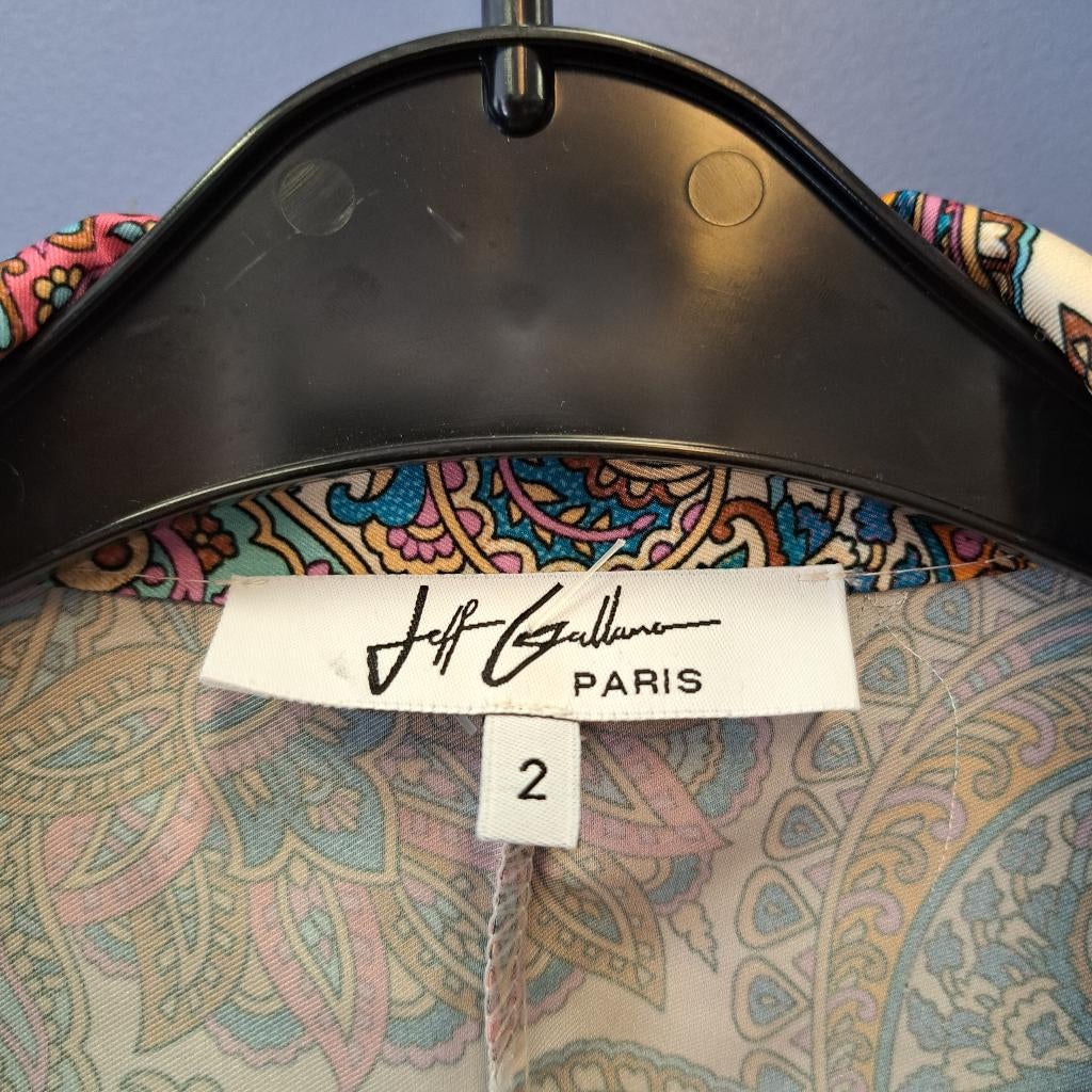 Jeff Gallano jurk maat 2 (M) kleurrijk paisley dessin 49431, Kleding | Dames, Maat 38/40 (M), Bruin, ., Jeff galliano