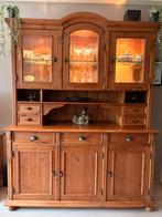 Buffetkast geloogd grenen vitrinekast, Huis en Inrichting, Kasten | Buffetkasten, Ophalen, Gebruikt, 25 tot 50 cm, 200 cm of meer