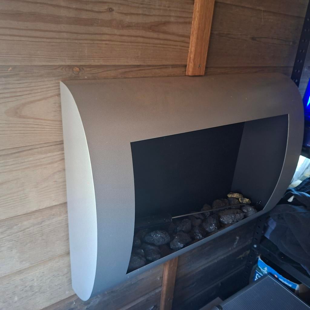 Ethanol gel haard met gebogen stalen voorpaneel, Ophalen of Verzenden, Houthaard