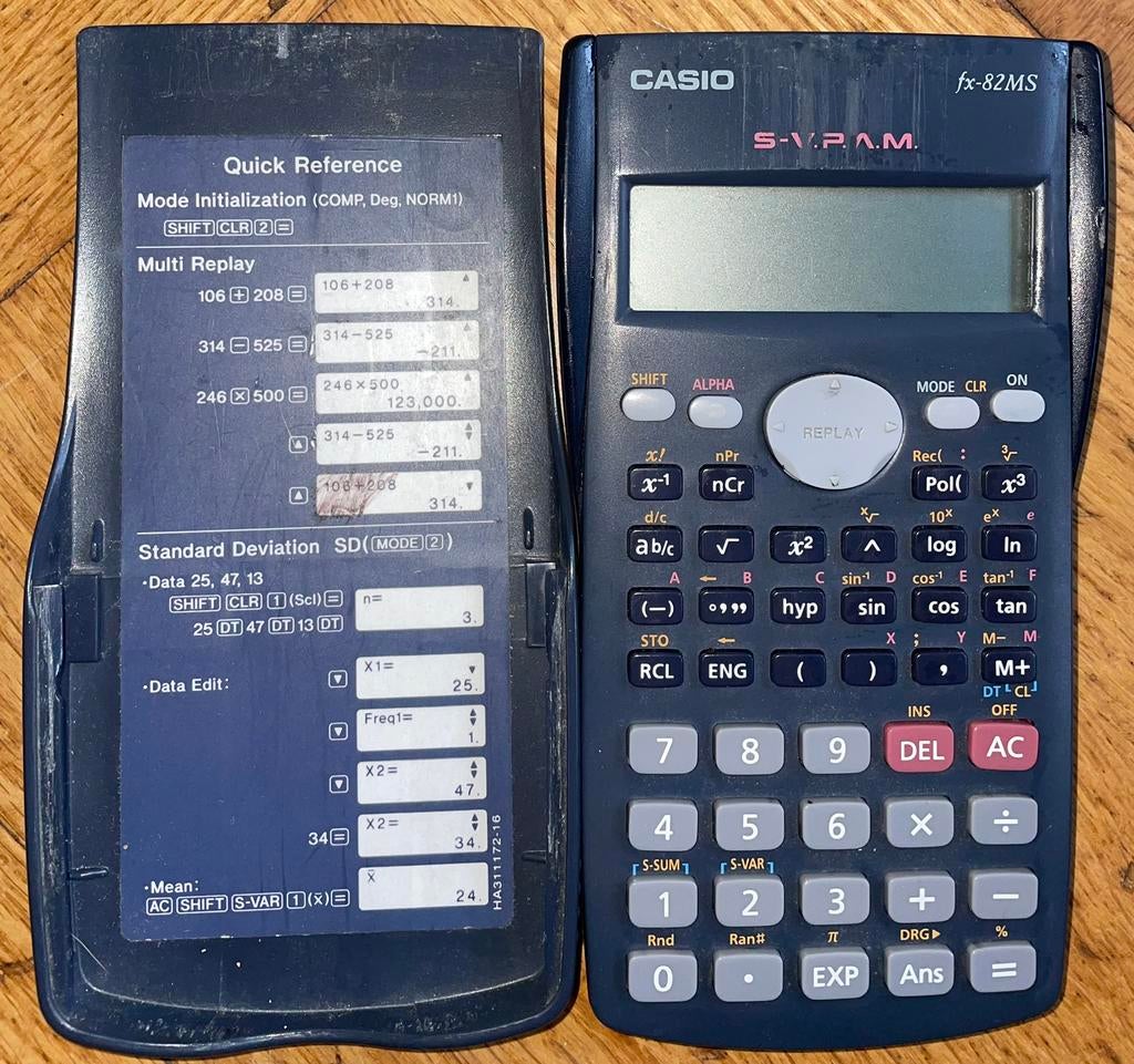 Casio FX-82MS rekenmachine calculator, Diversen, Rekenmachines, Ophalen of Verzenden, Zo goed als nieuw