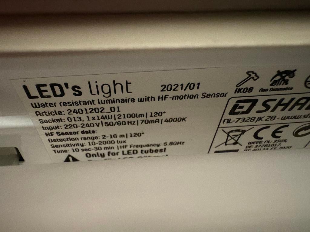 Led TL-lamp met sensor, Ophalen, Zo goed als nieuw