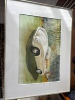 Prachtige aquarel Porsche Speedster, Antiek en Kunst, Ophalen
