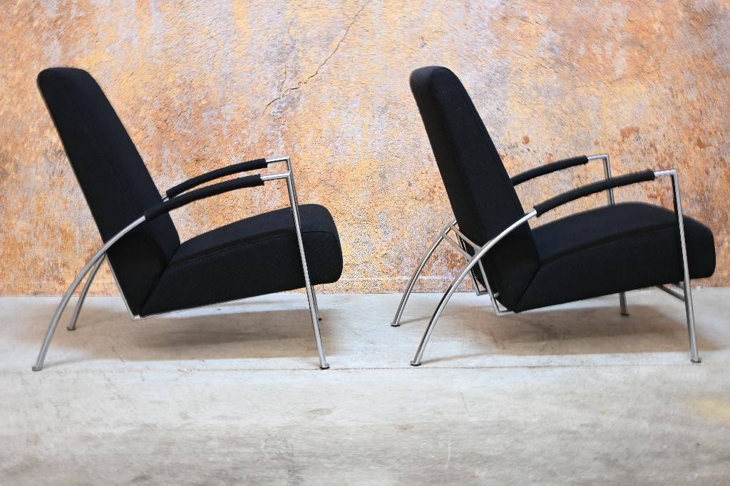 ZGANieuw 1 zwarte stoffen Harvink de Club design fauteuil, Huis en Inrichting, Fauteuils, Harvink, Harvink, Leer, 75 tot 100 cm