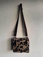 Vintage Y2K bruine koeienprint echt leren schouder tas, Bruin, Vintage, Vintage, Ophalen of Verzenden