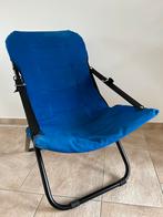 Lounge stoel (camping of voor tieners), Ophalen, Gebruikt, Blauw, Metaal