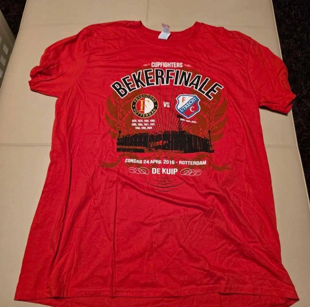 T-shirt bekerfinale Feyenoord-FC Utrecht 2016., Ophalen of Verzenden, Zo goed als nieuw, Maat 56/58 (XL), Rood