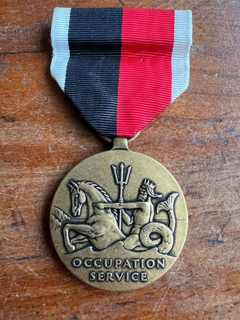 WO2 Amerikaans USMC occupation medal medaille Pacific, Lintje, Medaille of Wings, Ophalen of Verzenden, Marine, Nederland