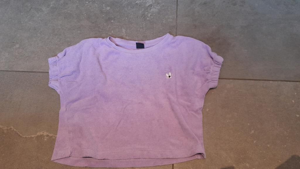 Kort zacht lila shirt maat 110/116, Gebruikt, Meisje, Kids, Ophalen of Verzenden
