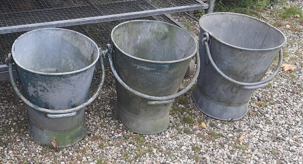 Zinken Blusemmer, Tuin en Terras, Bloembakken en Plantenbakken, Ophalen, Gebruikt, Minder dan 30 cm, Rond