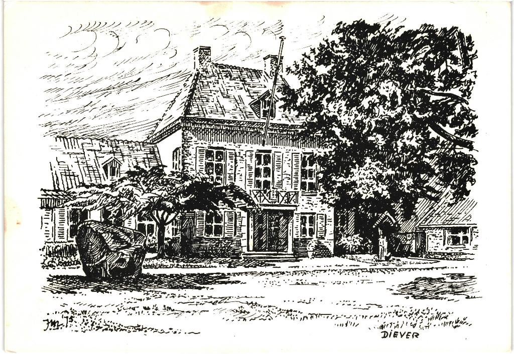 801115	Diever	Drenthe	Gemeentehuis 	Gelopen met postzegel, Ophalen of Verzenden, 1960 tot 1980, Gelopen, Drenthe