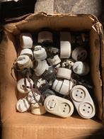 Porseleinen stopcontacten /schakelaars, Doe-het-zelf en Verbouw, Elektra en Kabels, Ophalen of Verzenden, Gebruikt, Stopcontact