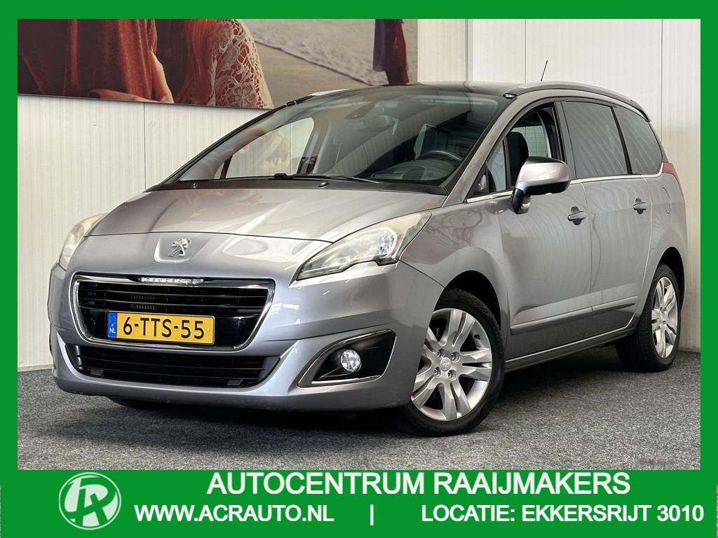 Peugeot 5008 1.6 THP ALLURE 7PERSOONS AUTOMAAT PANORAMADAK H, Auto's, Peugeot, Euro 5, Stof, Gebruikt, Zwart