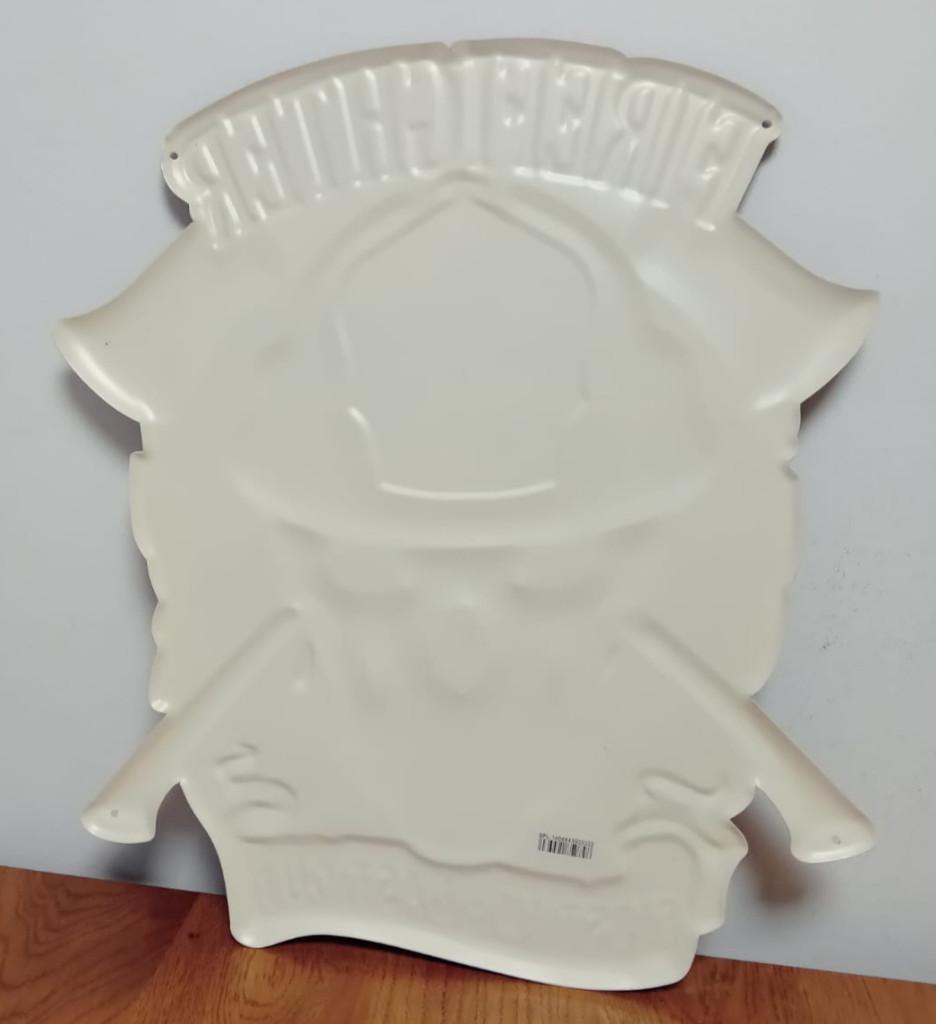 Firefighter brandweer skull relief reclamebord van metaal, Info@deconoord.nl, Deco Noord, Nieuw, Ophalen of Verzenden