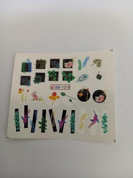 Velletje nagel water decals stickers BN-1215 vierkanten, Verzenden, Zwart, Nieuw, Handen en Nagels