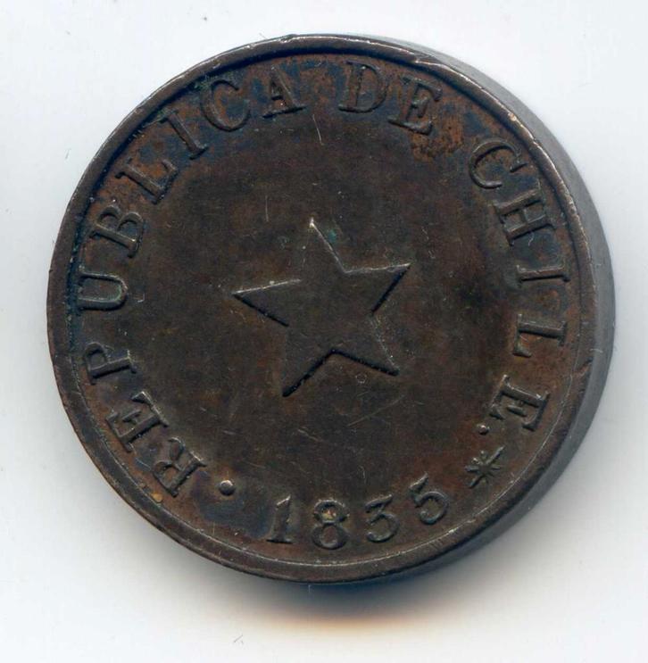 1/2 Centavo 1835 Chilie 9 Gram Zeldzamer, Postzegels en Munten, Munten | Amerika, Noord-Amerika, Verzenden