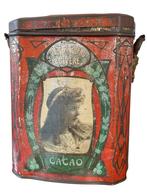 Antiek Cacao Blik met Art Nouveau Decoratie, Verzenden, Gebruikt, Overige, Overige merken