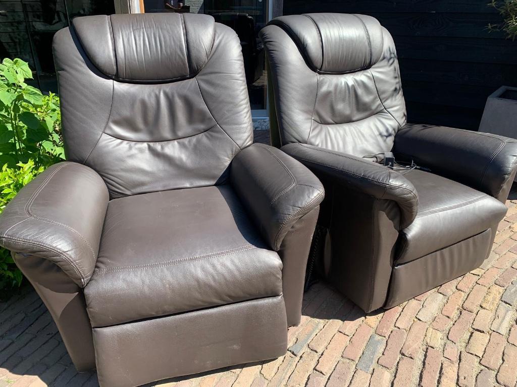 Elektrische stoel, Huis en Inrichting, Stoelen, Ophalen, Twee, Zwart, Leer