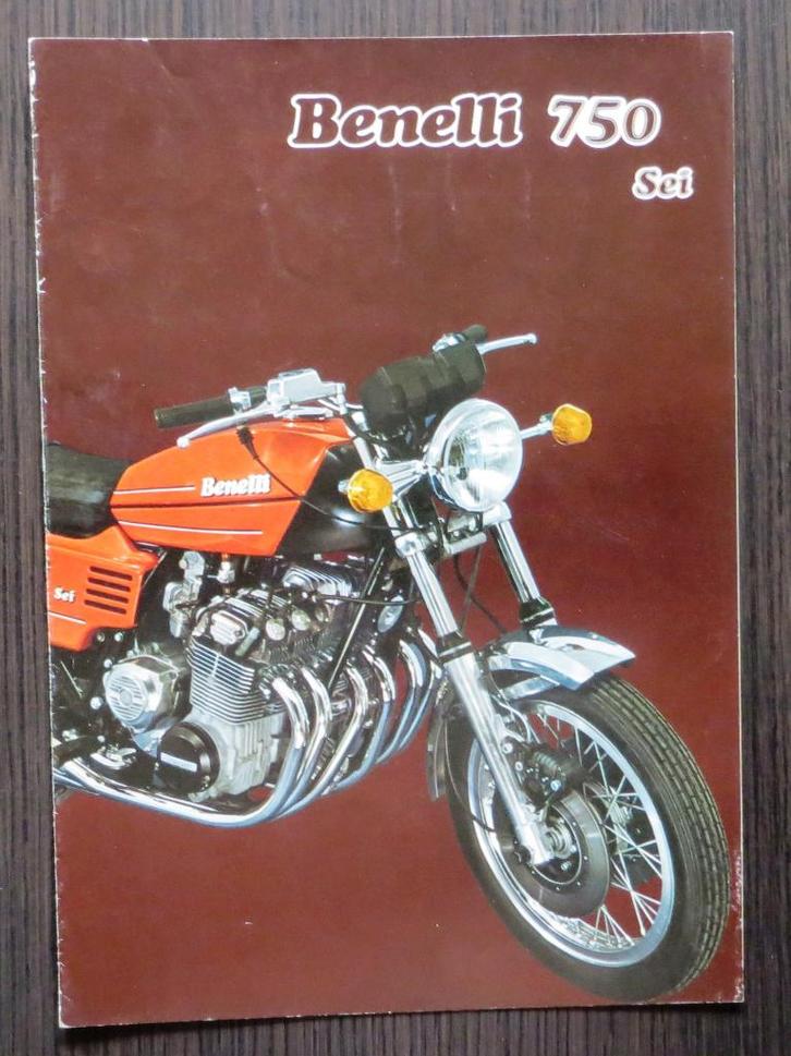 Folder Benelli 750 Sei - circa 1977 - 4 blz, Motoren, Handleidingen en Instructieboekjes, Overige merken, Verzenden