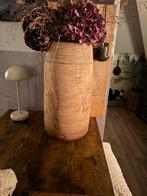 Grote houten vaas met gedroogde bloemen, Huis en Inrichting, Woonaccessoires | Vazen, Ophalen, Overige materialen, Gebruikt, Overige kleuren