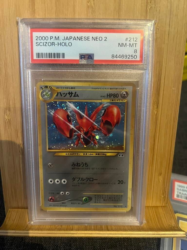 Pokémon 2000 Scizor Holo PSA 8, Ophalen of Verzenden, Zo goed als nieuw