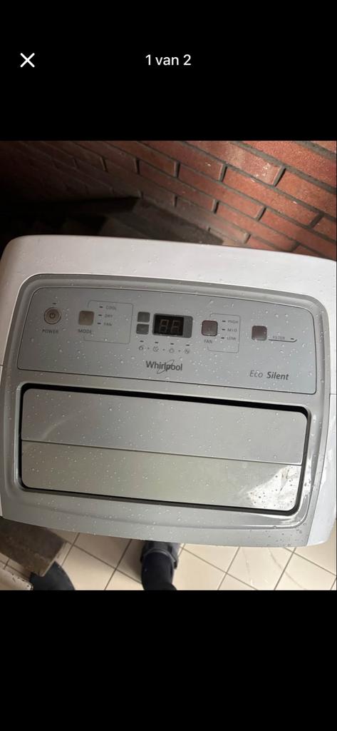 Whirlpool mobiele airco met afstandsbediening, Minder dan 60 m³, Ophalen of Verzenden, Zo goed als nieuw, Koelen en Ontvochtigen